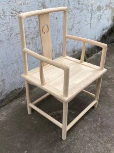 Handmade Assembly Wooden Heart Chair White Mold New Chinese Style Dining Chair Adult Suitable Rubber Wood Material Desk Room