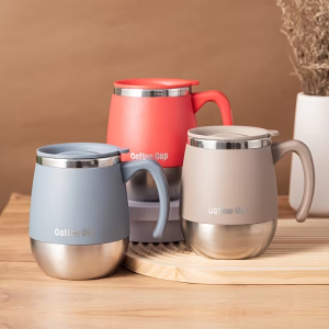 Stainless Steel Vacuum Insulated Coffee Mug - 500ml Double-Layer Thermos Cup Suitable for Hot and Cold Drinks Holiday Gift
