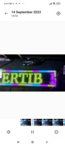 RUNING TEXT TULISAN BERJALAN RGB UKURAN 20CM ×69CM 12VOLT WATERPROF