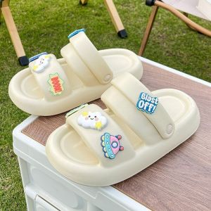 IELGY Round Toe Cute Slippers Female Student Summer Two Wear Platform Sole Non-slip