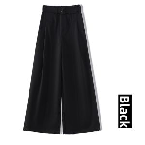 MEITESIJIAONU | Sunset Red High-Waisted Drapey Straight Leg Wide Pants