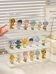 Acrylic Storage Rack Transparent Display Stand Toy Figure Organizer Bubble Mat Dustproof Cabinet Home Organization Utility