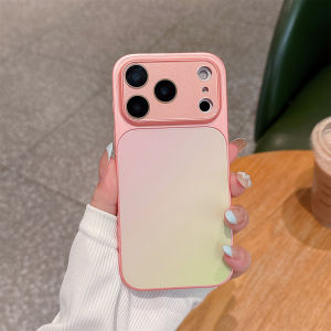 Large Window Gradient Color Lens Protective Phone Case For iPhone 17 Air 16 15 14 13 Pro Max Shockproof Soft Bumper Back Cover