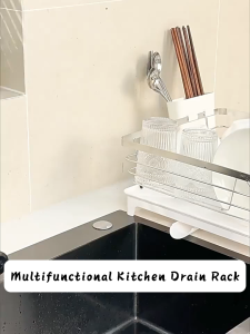 Countertop Dish Drying Rack Stainless Steel/Carbon Steel Chopstick Holder Kitchen Bowl Plate Holder Drainer Storage