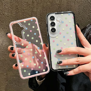 Colorful Polka Dots Phone Case For Samsung A37 A57 A17 A07 S26 Ultra S25 S24 A56 A36 A26 A16 Cute Candy Transparent Soft Cover