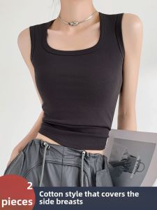 Summer 2025 Womens Camisole Tank Top Inner Wear Outer Wear Shoulder Strap American Style Cotton Blend Comfortable Commute