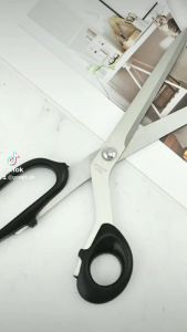 HTF 10 inches 1pc Black Stainless Steel Household Tailors shears