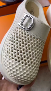 Forest mesh shoes summer breathable linen sandals womens one shoe two wear mesh hole shoes one foot toe toe half slippers