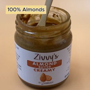 เนยอัลมอนด์ครีมมี่ 100% | Creamy Almond Butter | แคลเซียมและวิตามินอีสูง ไม่มีน้ำตาล เกลือ น้ำมันเพิ่ม | อาหารคลีน แพเลโอ มังสวิรัติ | สำหรับทาขนมปัง ใส่ในข้าวโอ๊ต | Zivvys