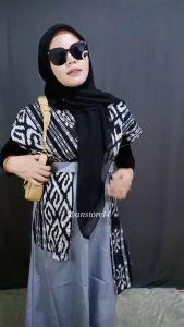 Baju Couple Tenun Naomy Hitam - Dress Andin - Couple Kondangan - Couple Terbaru
