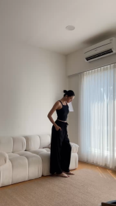 OFEYA - Rex Basic Knit Pants - Celana Santai Panjang Wanita - Wide Loose Pants