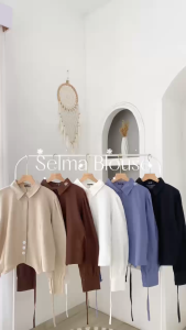 Selma Blouse Lengan Panjang Top Atasan Baju Wanita Remaja Kekinian