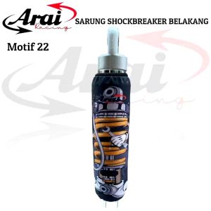 Sarung Cover Shock Sarung Shockbreaker Belakang ARAI Premium Full Motif Waterproof Pendek