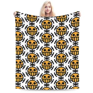 Bandai | One Piece Fashion Anime Blankets Suitable for All Seasons Flannel Warm Throw Blankets for Everywhere Movie Office Travel Sofa