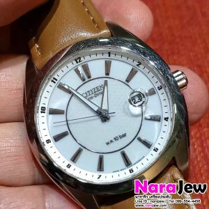 **ข้อมือ14~18 ซม** นาฬิกา Citizen Ecodrive สายหนัง กระจก Sapphire ของหลุดจำนำ