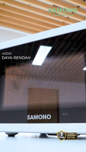 SAMONO Microwave 23L Hemat Daya 450 Watt 5 Tingkat Pemanasan Penaturan Waktu Up To 35 Menit White Garansi 1 Tahun SW-MW23