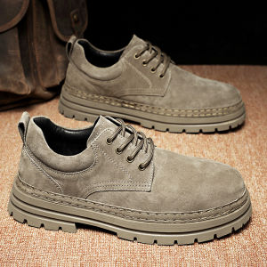 Leather Martin Boots Mens High Top Winter Shoes Casual Running Sports Style England Fashion Workwear Thick Bottom Rubber Sole