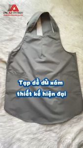 Tạp dề Dài Dù Xám chữ X Phong cách vintage Tạp dề nấu ăn làm vườn