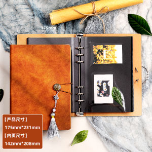 Album Album DIY Handmade Self-Adhesive Coated Leather 3-Inch/5-Inch/6-Inch Family Large-Capacity Photos Homemade Collection Love Memoirs Loose-Leaf Couple Postcard Storage Brochure