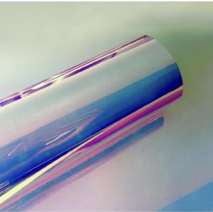 Laser chrome rainbow vinyl sticker wrap -waterproof -adhesive -washable -stretchable -bubble free