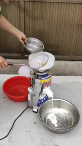 Commercial Soybean Milk Grinder Electric Soya Milk Maker Bean Curd Machine Pulp Residue Separation Stainless Steel