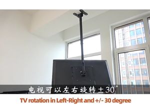 Ceiling TV Mount Hanging Extended Adjust Tilt Swivel TV Wall Mount Load TV Holder Bracket Gantung Siling 14"-50" inch