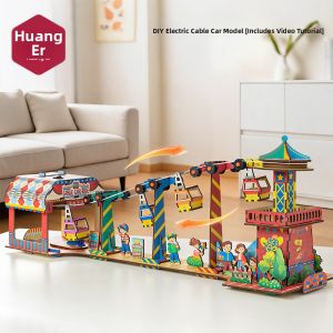 HUANGER | Elevator and Cable Car Assembly Model Kit Scientific DIY Craft for Children