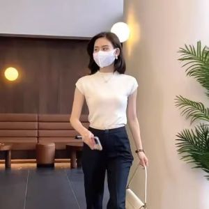HUOLISI | Pink Ice Silk Knit Tshirt Thin Fit