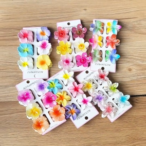 COD 6PCS / SET JEPITAN RAMBUT MINI BUNGA GLOSSY / AKSESORIS JEDAI RAMBUT FLOWER FASHION KOREA