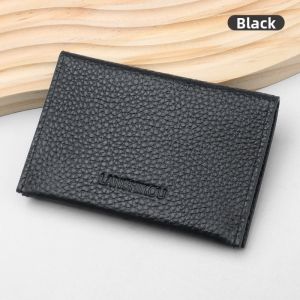 Ultra-Thin Genuine Leather Card Holder Wallet for Men Small Document Storage Pouch Lightweight Cute Card Sleeve by Blueskies