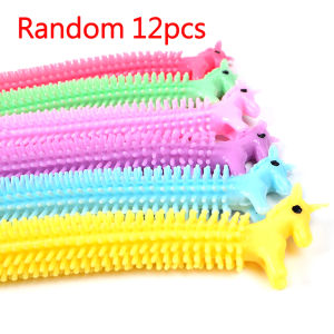 ZXZ | 20-3PCS Funny Unicorn Pull Worm Noodle Fidget Toys Stretch String TPR Rope Anti Stress Toys String Stress Relief Autism Vent Toy