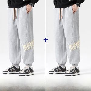 ROMON | Romon Mens Sport Pants Autumn Spring Loose Fit Elastic Waist Cargo Long Trousers Teenagers Fashion Casual Cotton Polyester