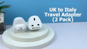LENCENT 2X Singapore to Italy Plug Adapter Grounded Italian Travel Adapter for Italy Chile Maldives San Marino Vatican City Uruguay Syria Eritrea Libya and more (Type L)