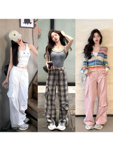 Loose Wide Leg Workwear Pants Design Sensation Small Audience Plaid Pants Women Summer Thin New Casual Wide Leg Pants