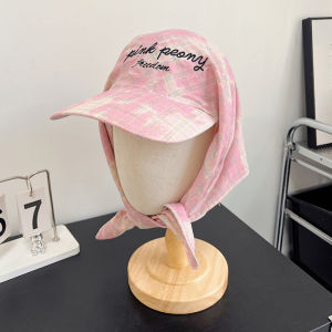 New Korean Original Ins Plaid Triangle Scarf Cap Womens Y2K Spicy Girl Bucket Hat Trendy Sun Protection Summer Hat Baseball Cap