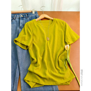 XIAOER | Loose and Simple Design Big T-Shirt with Textured Snow Cotton