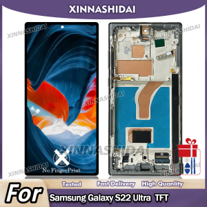 TFT For Samsung S22 Ultra S908 S908B S908U LCD Display Touch Screen Digitizer Assembly With Frame Replacement Parts.