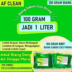 AFCLEAN BIANG SABUN CUCI PIRING 100gram wangi bersih dan hasil jadi 1 LITER