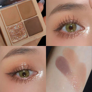 🎀🎀IE 【HOT SELL】 4 Colors Eyeshadow Palette Make Up Beauty Glitter Eyeshadow Long-lasting Eyeshadow with Glitters COD