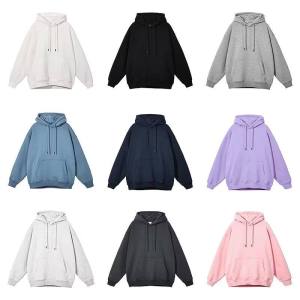 Loose Fit Pure Cotton Hoodie Womens Solid Color Casual Sporty Overhead Sweatshirt Spring Autumn Large Size Outerwear