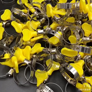 100Pcs 6-44mm Hose Clamp Stainless Steel Adjustable Fuel Line Clamp with Handle Pipe Worm Drive Hose Fastening Clip