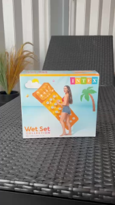 แพยางเป่าลม Intex แฟชั่นเล้าน์จ สีเขียว รุ่น 58890 +ที่สูบลมไฟฟ้า