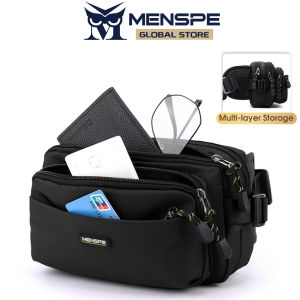 MENSPE Men Bag Nylon Chest Pack Beltbag For Men Multi-layer Chest Bag Crossbody Pack Zipper Waist Sports Bag Waterproof Bag Street Shoulder Bag Messenger Bag Travel Bag for Work or Business