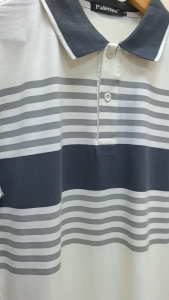 Palettes Mens Color Block Striped Polo Shirt Short Sleeve Fashion Korean Style Casual Regular Fit Collared Shirt #7717