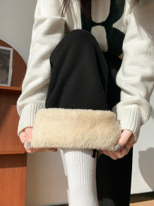 Womens Fleece Lined Wide Leg Casual Pants Grey Slimming Sweatpants High Waist Long Trousers Autumn Winter New Style