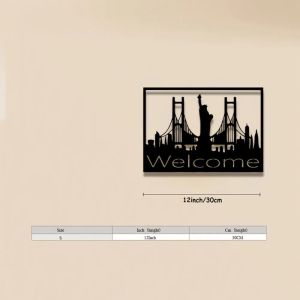 CIFbuy | CIFBUY Metal Wall Art Liberty Bridge Iron Plaque Sculpture Living Room Bedroom Office Home Decor Ornament