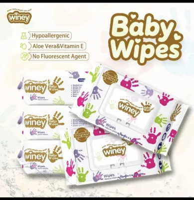 Winey 80-Count Unscented Alcohol-Free Baby Wipes for Sensitive