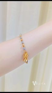 [VJ]Cop916 Bracelet "Mix Beads" Boba Bracelet L:13cm-20cm W:2mm&4mm999.9 Gold Plated <Rantai Tangan Biji/Bola>