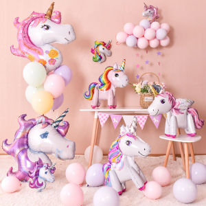Unicorn 3D Assembly My Little Pony Aluminum Balloon Wedding Cartoon Baby Birthday Party Gathering Decoration