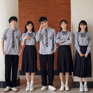 Class Uniform Set Junior High School Student Preppy Style Summer Shirt Graduation School Uniform K-style Chorus Recitation Performance Costume
